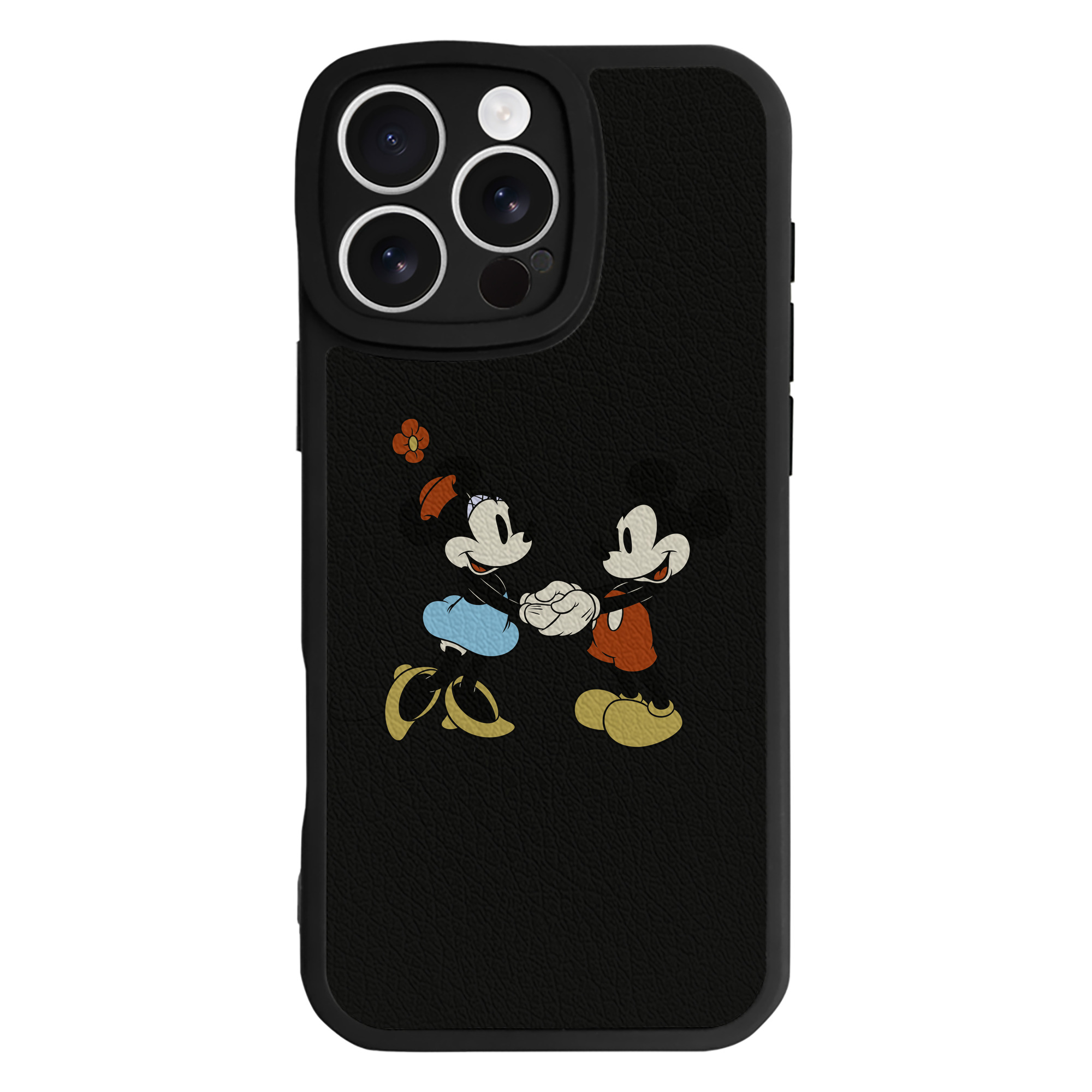 （画像用） ミッキーマウス Mickey Mouse 【iPhone 16シリーズ対応】シリコンスマホケース（レザー調） 材質：シリコン